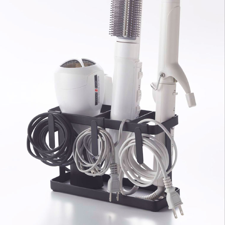 ドライヤー＆ヘアーアイロンスタンド タワー 山崎実業 tower ホワイト/ブラック 2284 2285 タワーシリーズ