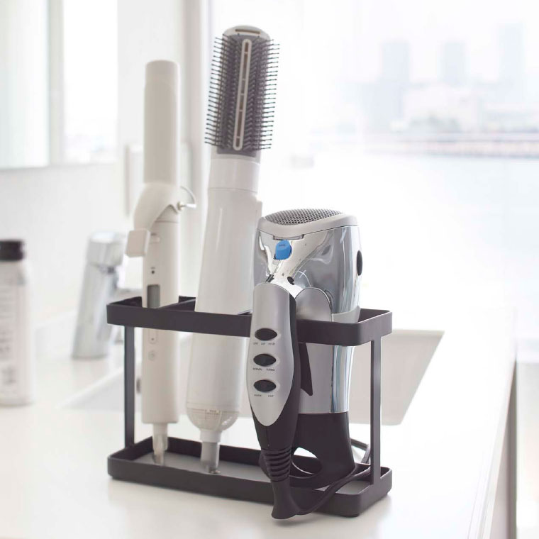 ドライヤー＆ヘアーアイロンスタンド タワー 山崎実業 tower ホワイト/ブラック 2284 2285 タワーシリーズ