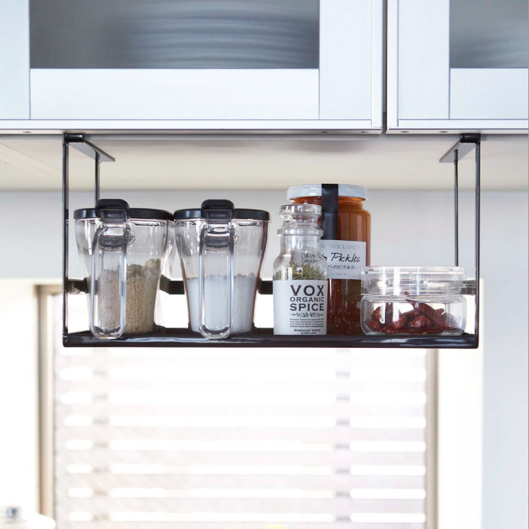戸棚下調味料ラック タワー 山崎実業 tower スパイス ラック ホワイト/ブラック 2466 2467 タワーシリーズ