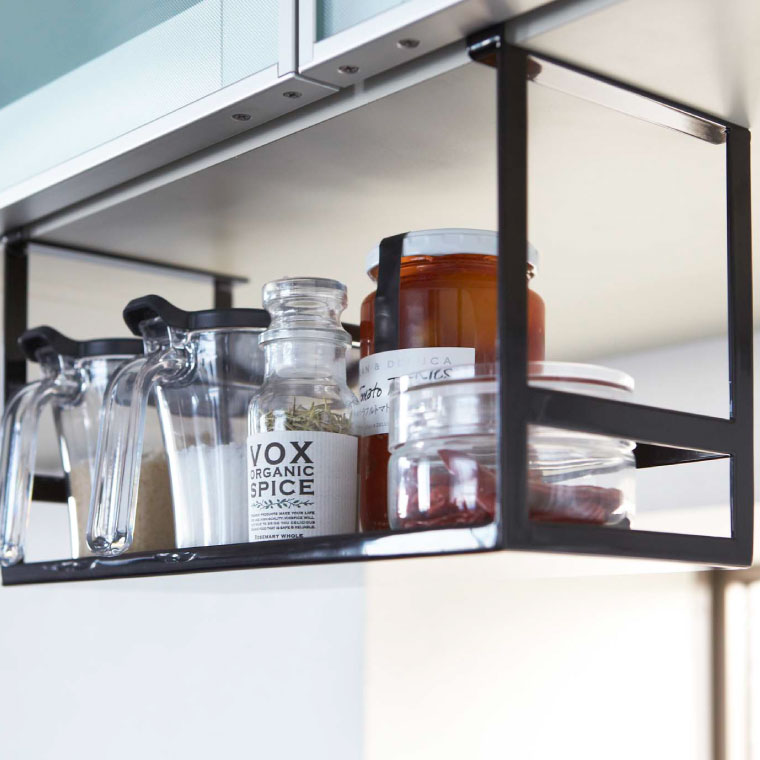 戸棚下調味料ラック タワー 山崎実業 tower スパイス ラック ホワイト/ブラック 2466 2467 タワーシリーズ