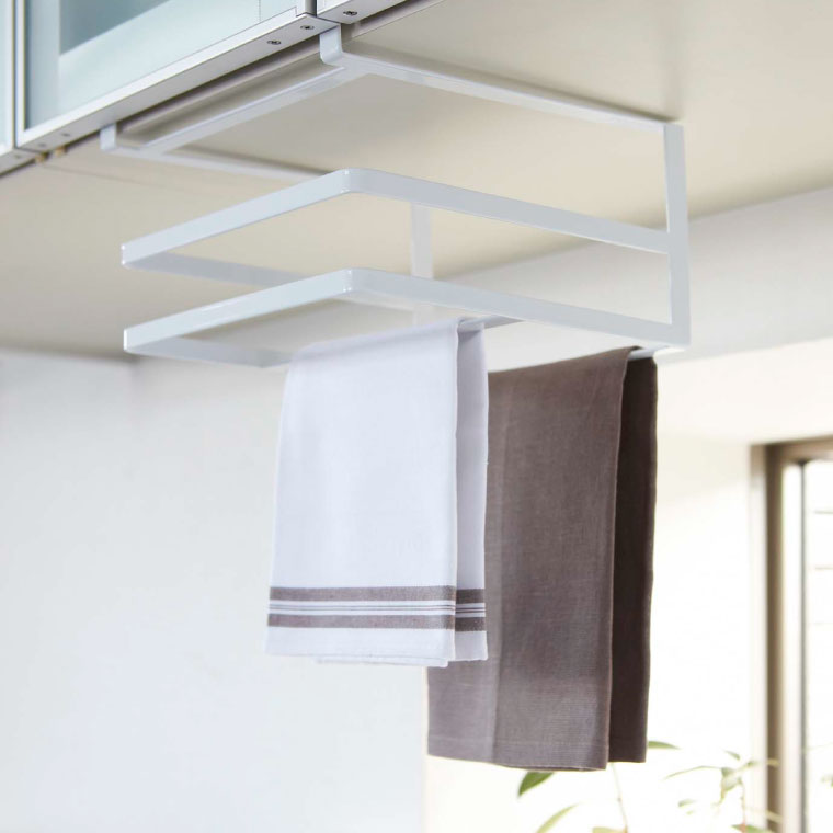 戸棚下まな板＆布巾ハンガー タワー 山崎実業 tower 布巾 ハンガー ホワイト/ブラック 2493 2494