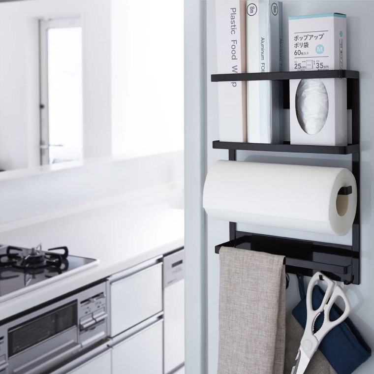 マグネット冷蔵庫サイドラック タワー 山崎実業 tower ホワイト/ブラック 2744 2745 タワーシリーズ マグネット