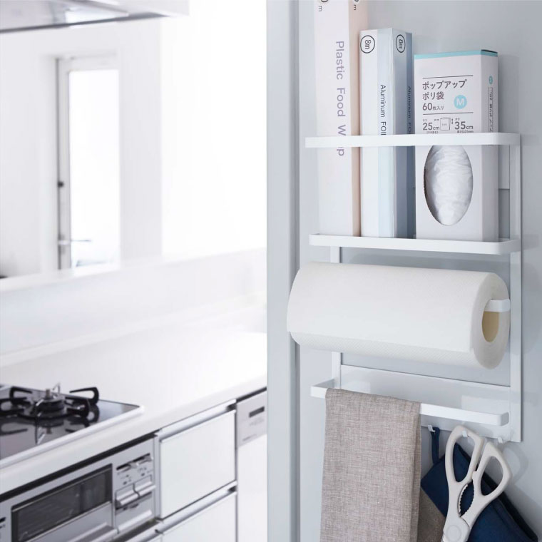 マグネット冷蔵庫サイドラック タワー 山崎実業 tower ホワイト/ブラック 2744 2745 タワーシリーズ マグネット