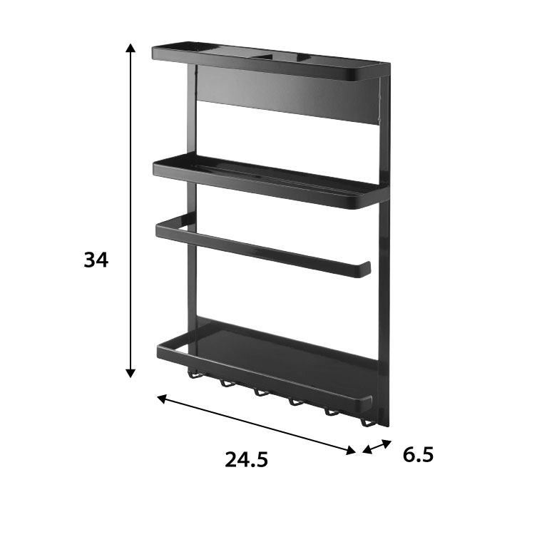 マグネット冷蔵庫サイドラック タワー 山崎実業 tower ホワイト/ブラック 2744 2745 タワーシリーズ マグネット