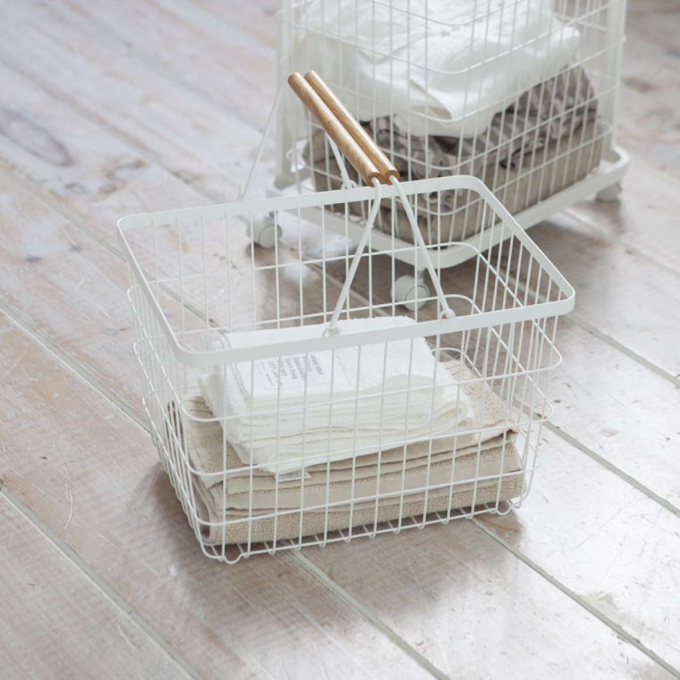 ランドリーバスケット Ｍ トスカ 山崎実業 tosca ホワイト 2809 タワーシリーズ