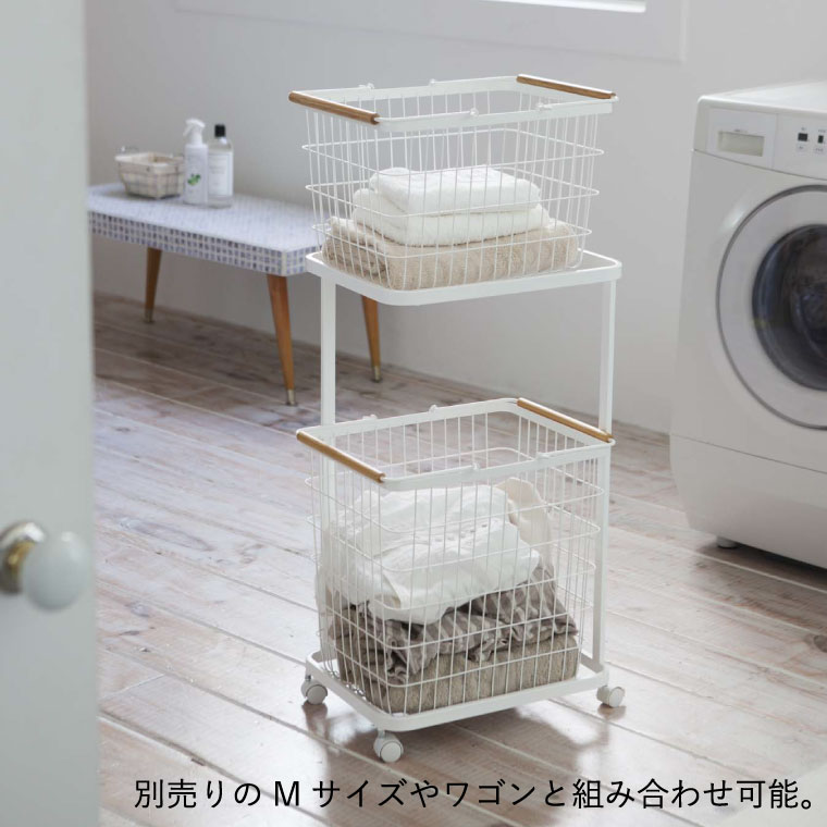 ランドリーバスケット Ｌ トスカ 山崎実業 tosca ホワイト 2810 タワーシリーズ