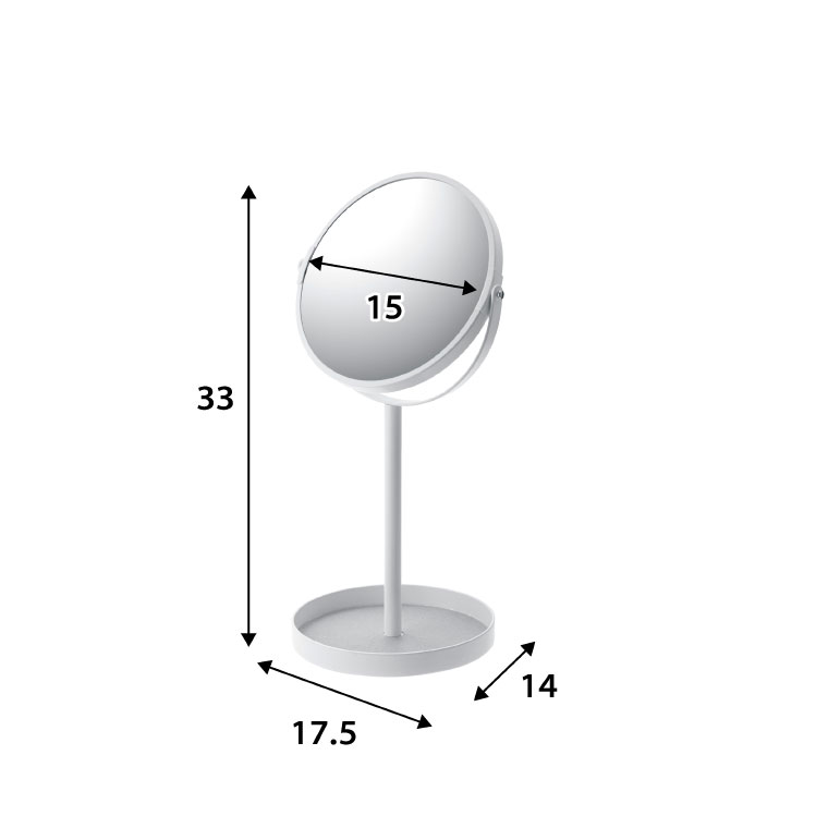 スタンドミラー＆トレイ タワー 山崎実業 tower ホワイト/ブラック 2819 2820 タワーシリーズ