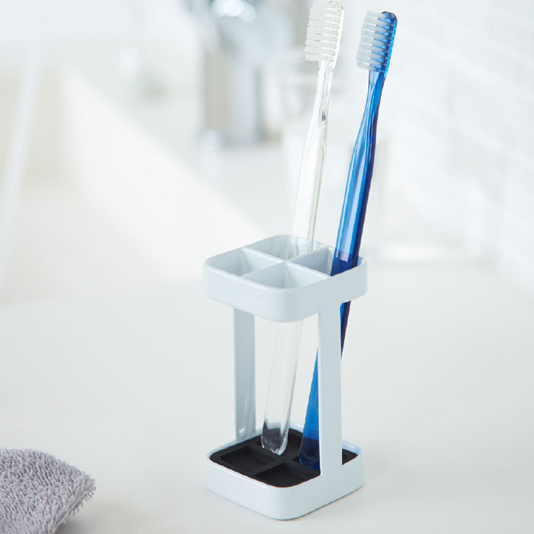 トゥースブラシスタンド スリム タワー 山崎実業 tower 歯ブラシホルダー ホワイト/ブラック 2821 2822 タワーシリーズ
