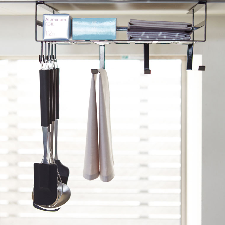 戸棚下多機能ラック タワー 山崎実業 tower ホワイト/ブラック 2845 2846 タワーシリーズ