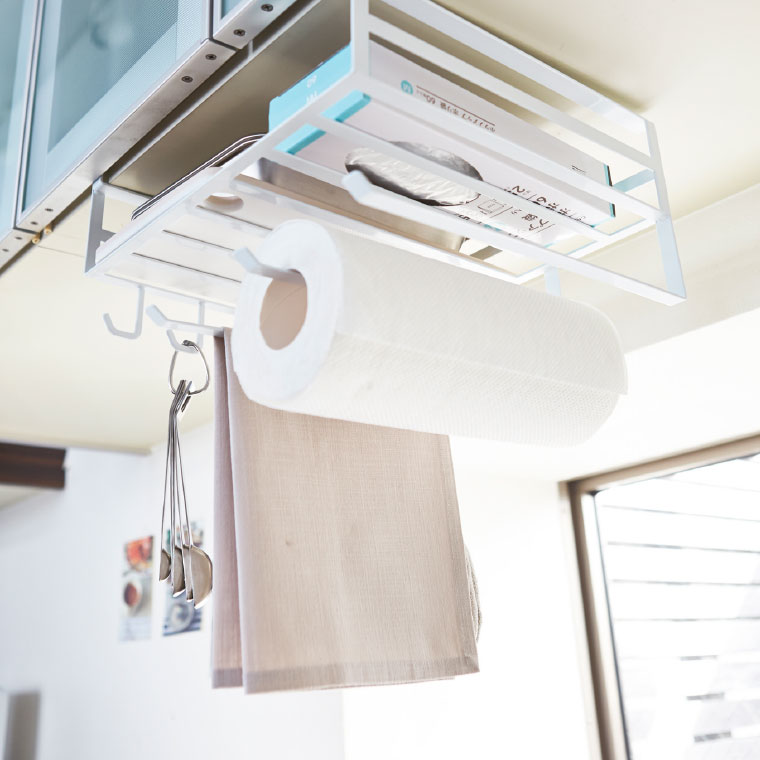 戸棚下多機能ラック タワー 山崎実業 tower ホワイト/ブラック 2845 2846 タワーシリーズ