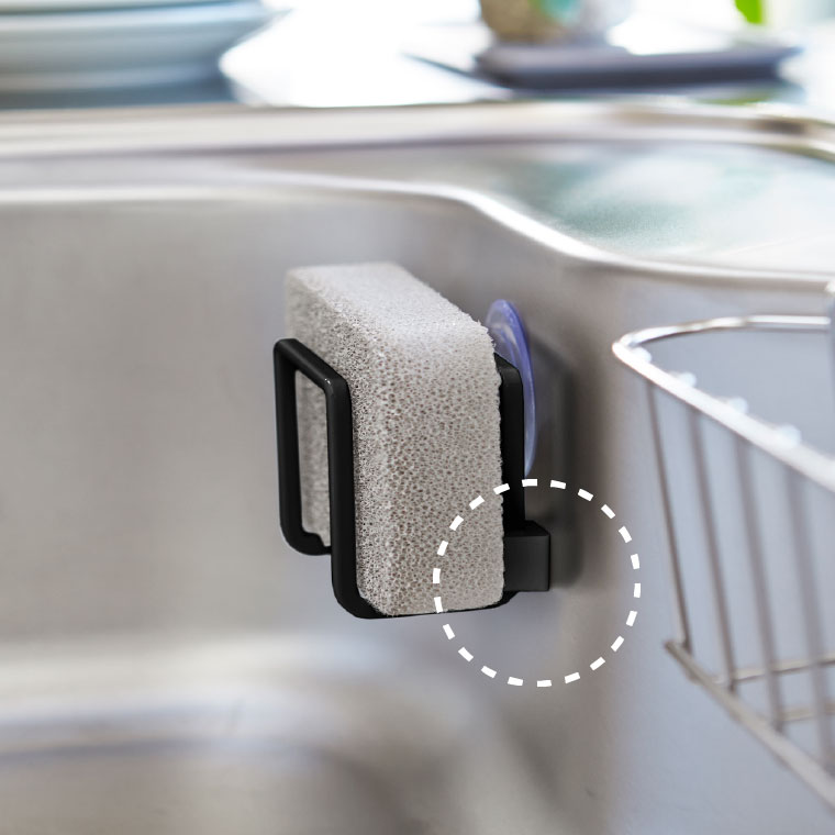 吸盤スポンジホルダー タワー 山崎実業 tower ホワイト/ブラック 2851 2852 タワーシリーズ