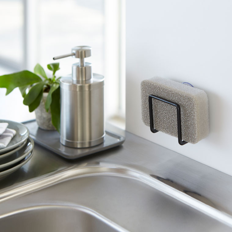 吸盤スポンジホルダー タワー 山崎実業 tower ホワイト/ブラック 2851 2852 タワーシリーズ