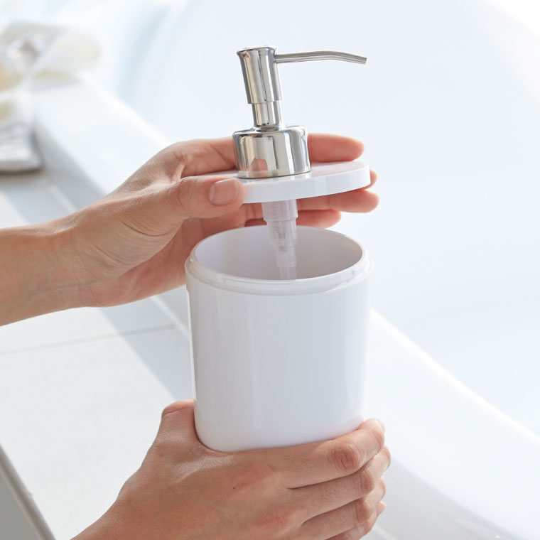 ツーウェイディスペンサー ラウンド コンディショナー タワー 山崎実業 tower ホワイト/ブラック 2930 2931 タワーシリーズ