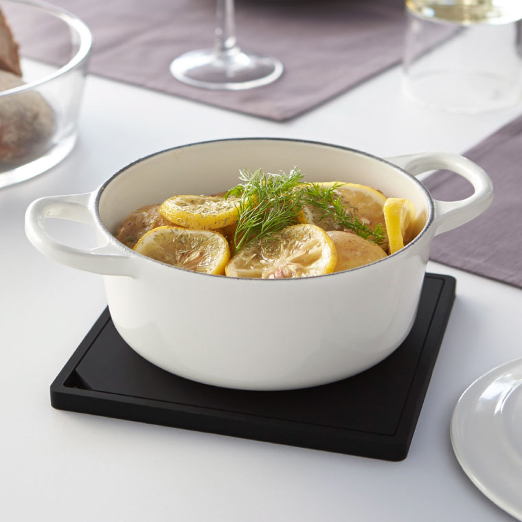 シリコン鍋敷き 角型 タワー 山崎実業 tower ホワイト/ブラック 2952 2953 タワーシリーズ