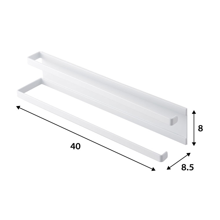 洗濯機横マグネットタオルハンガー２段 タワー 山崎実業 tower ホワイト 2956 タワーシリーズ マグネット