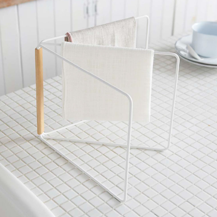 折り畳み布巾ハンガー トスカ 山崎実業 tosca 布巾 ハンガー ホワイト 2962 タワーシリーズ