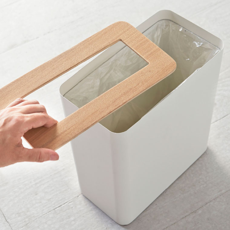 トラッシュカン角型 リン 山崎実業 RIN ブラウン/ナチュラル 3195 3196 タワーシリーズ