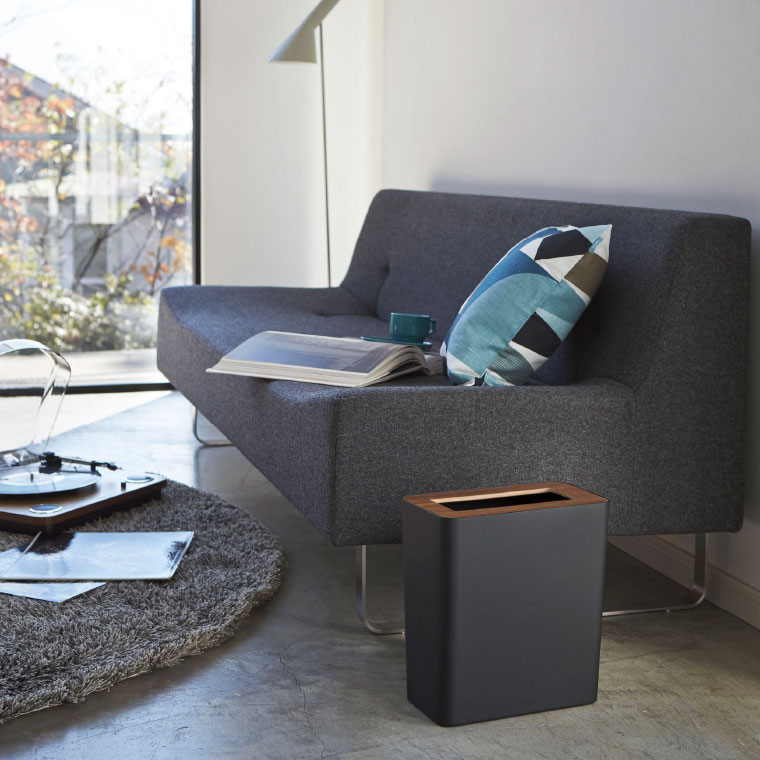 トラッシュカン角型 リン 山崎実業 RIN ブラウン/ナチュラル 3195 3196 タワーシリーズ