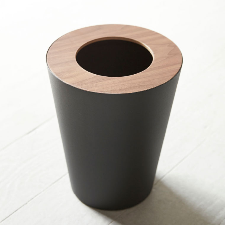 トラッシュカン丸型 リン 山崎実業 RIN ゴミ箱 トラッシュカン リン丸型 ブラウン/ナチュラル 木目調 ラウンド 3197 3198 タワーシリーズ