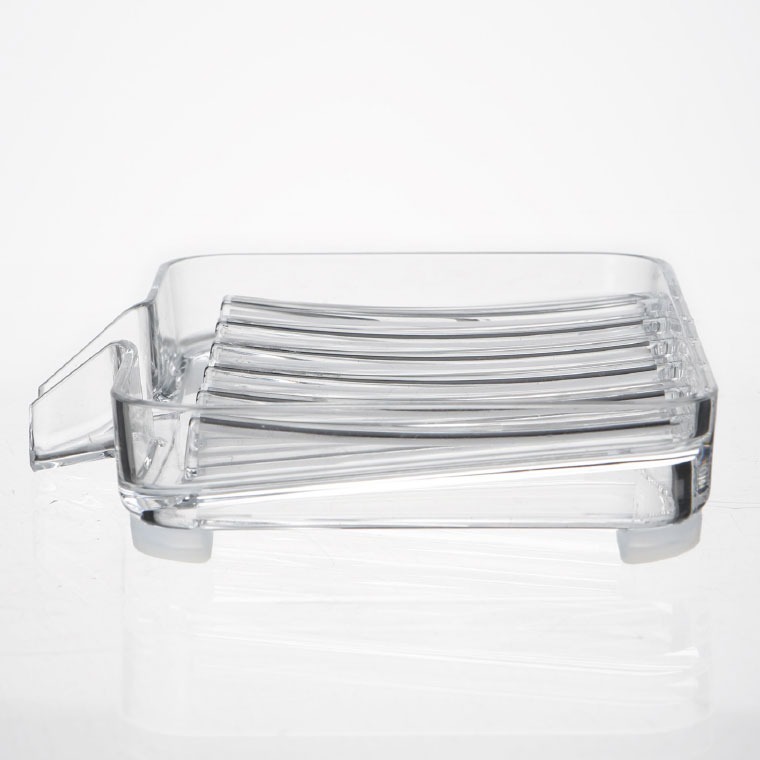 水が流れるソープトレー ヴェール 山崎実業 Veil クリア/ブラック 3250 3251 タワーシリーズ