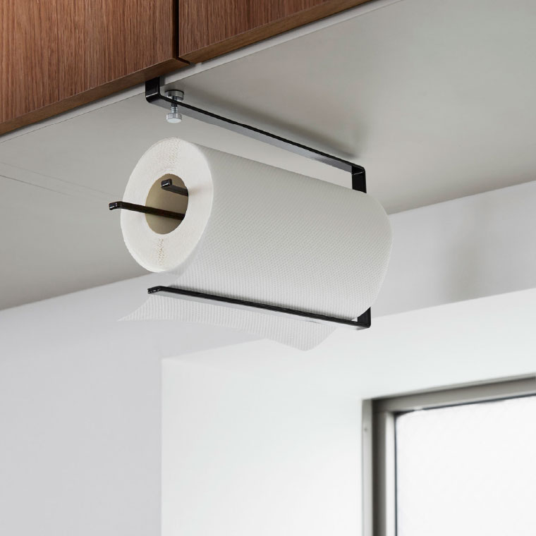 片手でカット戸棚下キッチンペーパーホルダー タワー 山崎実業 tower ホワイト/ブラック 3295 3296 タワーシリーズ