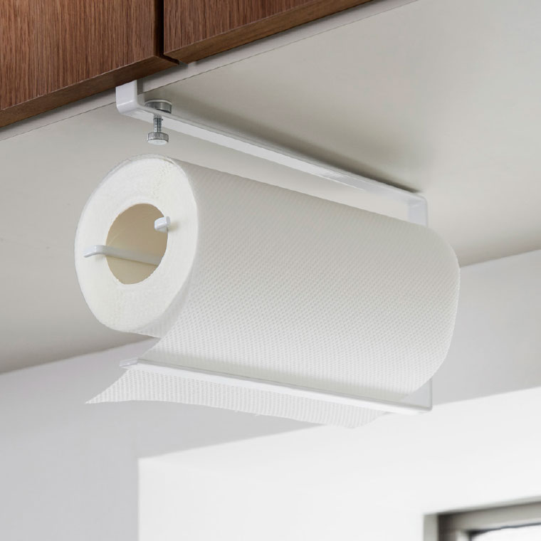 片手でカット戸棚下キッチンペーパーホルダー タワー 山崎実業 tower ホワイト/ブラック 3295 3296 タワーシリーズ