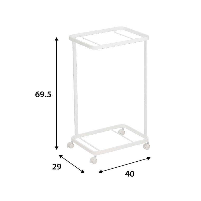 ランドリーワゴン ２段 トスカ 山崎実業 tosca ホワイト ストッパー付きキャスター 3299 タワーシリーズ