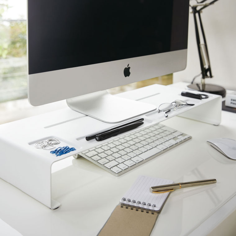 モニタースタンド タワー 山崎実業 tower ホワイト/ブラック 3305 3306 タワーシリーズ