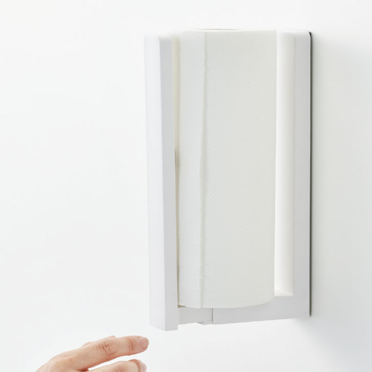 ストッパー付マグネットキッチンペーパーホルダー タワー 山崎実業 tower ホワイト/ブラック 3398 3399 タワーシリーズ マグネット