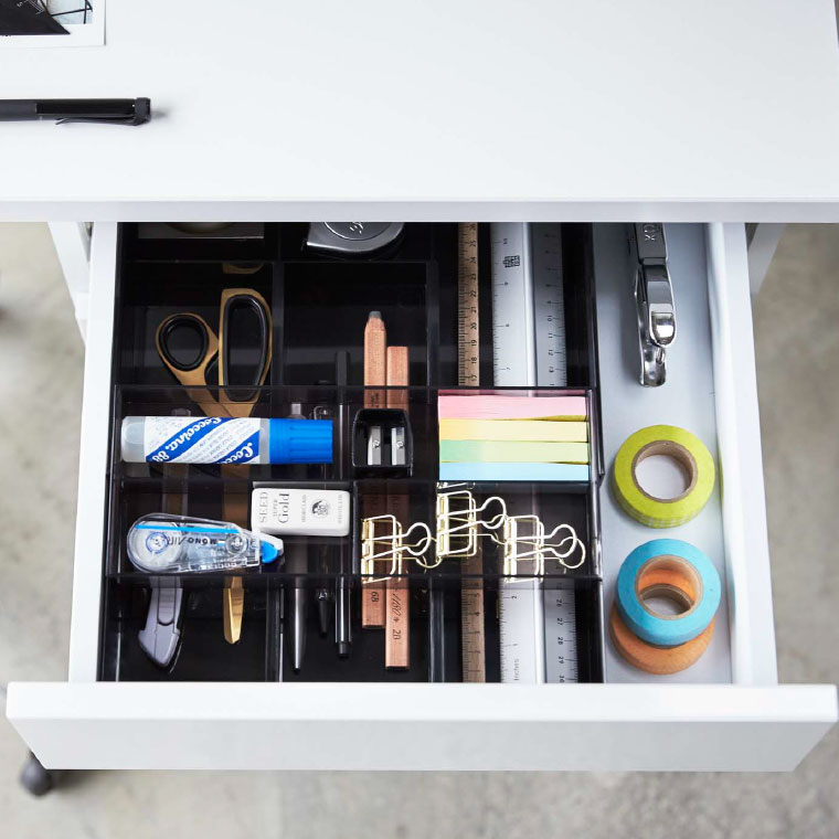 伸縮＆スライド デスクトレー タワー 山崎実業 tower ホワイト/ブラック 3441 3442 タワーシリーズ