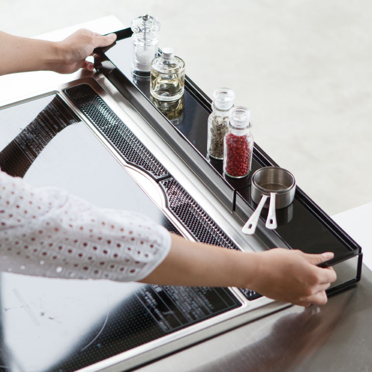 棚付き伸縮排気口カバー タワー 山崎実業 tower スパイス ラック ホワイト/ブラック 3445 3446 タワーシリーズ