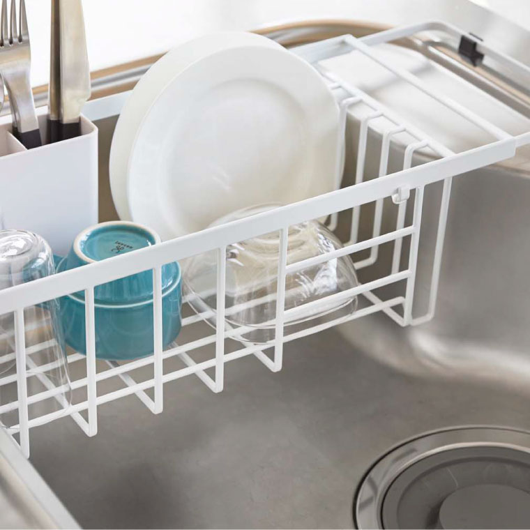 伸縮水切りワイヤーバスケット タワー 山崎実業 tower ホワイト/ブラック 3492 3493 / タワーシリーズ