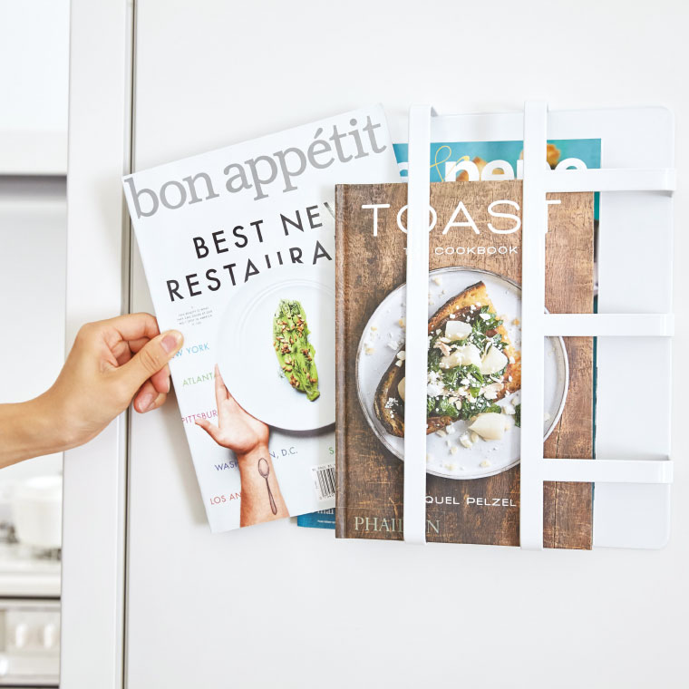 マグネット冷蔵庫サイドレシピラック タワー 山崎実業 tower ホワイト/ブラック 3501 3502 タワーシリーズ マグネット