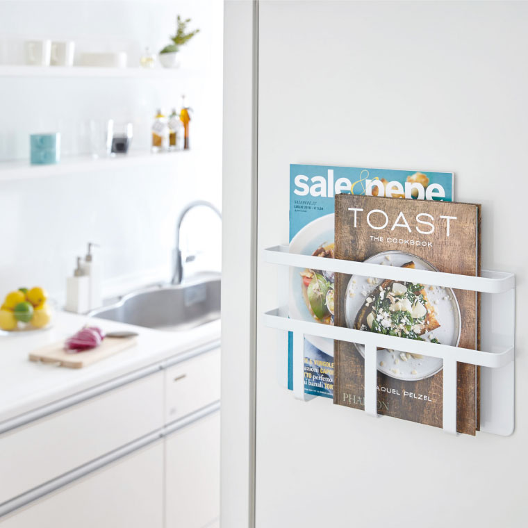 マグネット冷蔵庫サイドレシピラック タワー 山崎実業 tower ホワイト/ブラック 3501 3502 タワーシリーズ マグネット