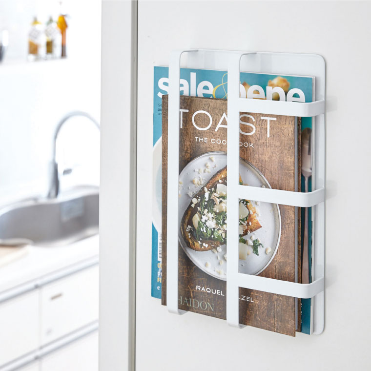 マグネット冷蔵庫サイドレシピラック タワー 山崎実業 tower ホワイト/ブラック 3501 3502 タワーシリーズ マグネット