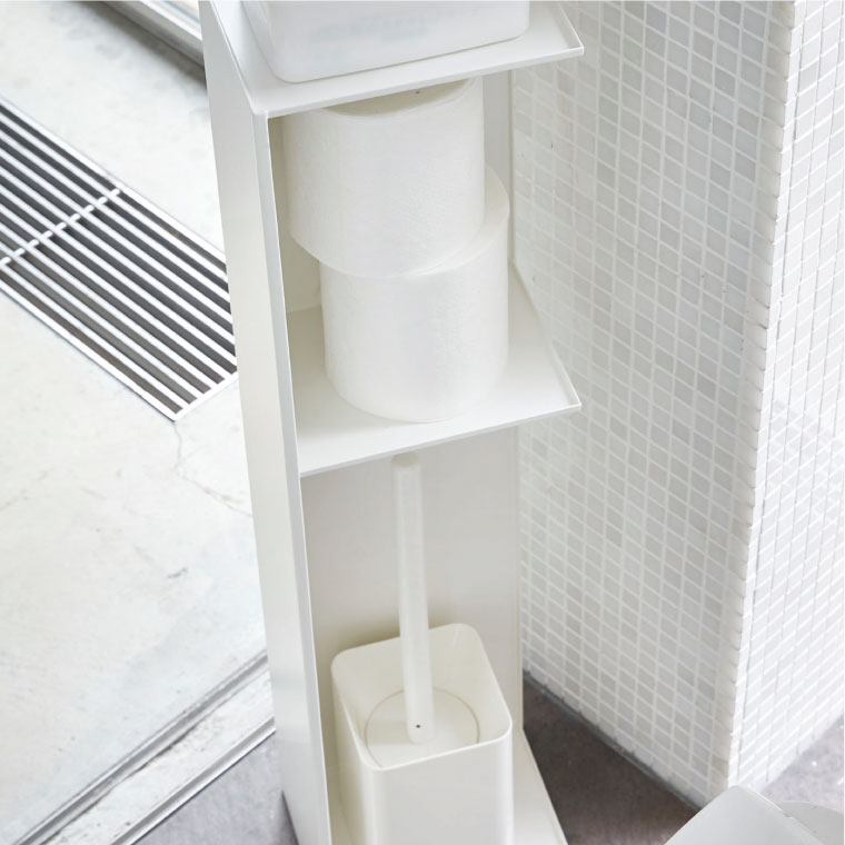 スリムトイレラック タワー 山崎実業 tower ホワイト/ブラック 3509 3510 タワーシリーズ