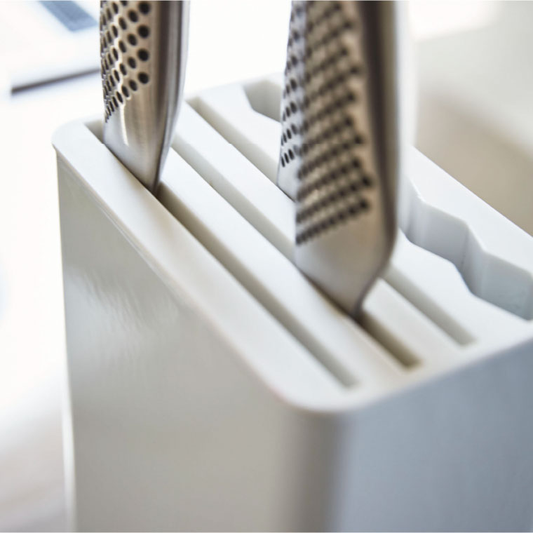 キッチンナイフ＆ハサミスタンド タワー 山崎実業 tower ホワイト/ブラック 3512 3513 タワーシリーズ