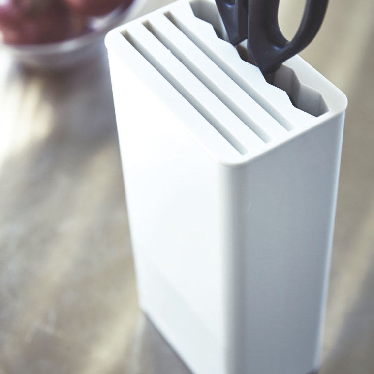 キッチンナイフ＆ハサミスタンド タワー 山崎実業 tower ホワイト/ブラック 3512 3513 タワーシリーズ