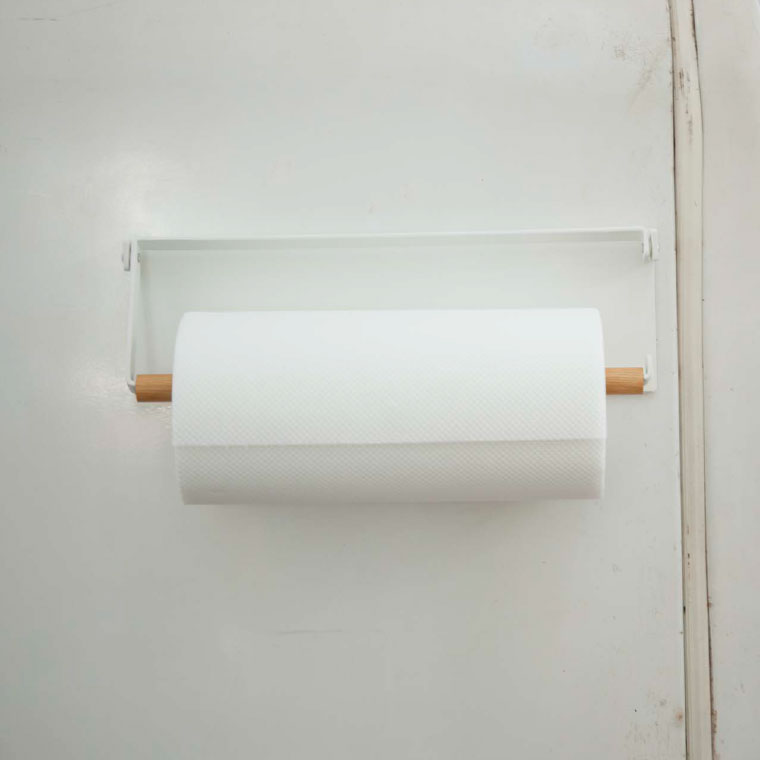 片手でカットマグネットキッチンペーパーホルダー トスカ 山崎実業 tosca ホワイト 3530 タワーシリーズ マグネット