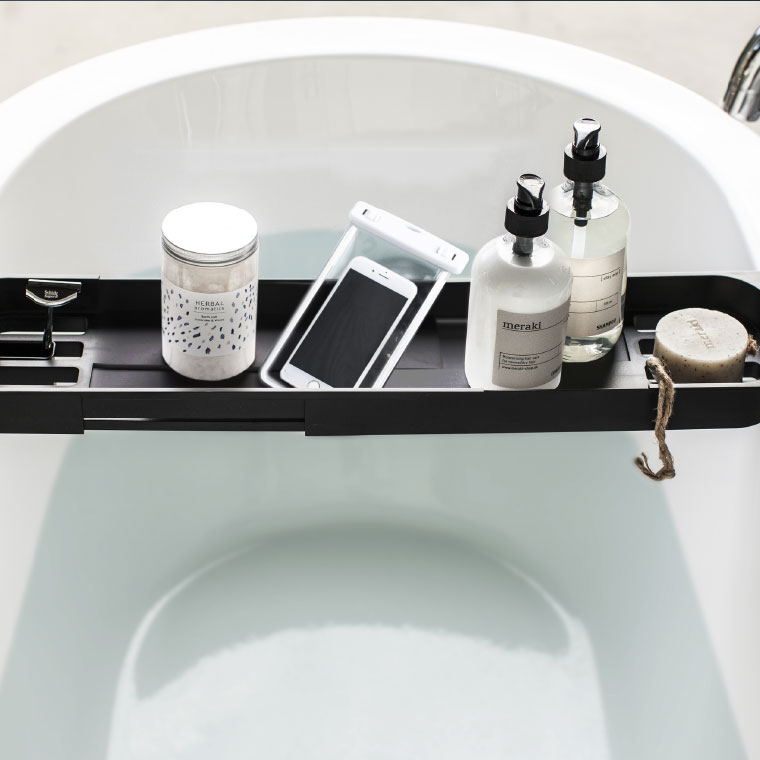 伸縮バスタブトレー タワー 山崎実業 tower ホワイト/ブラック 3546 3547 タワーシリーズ