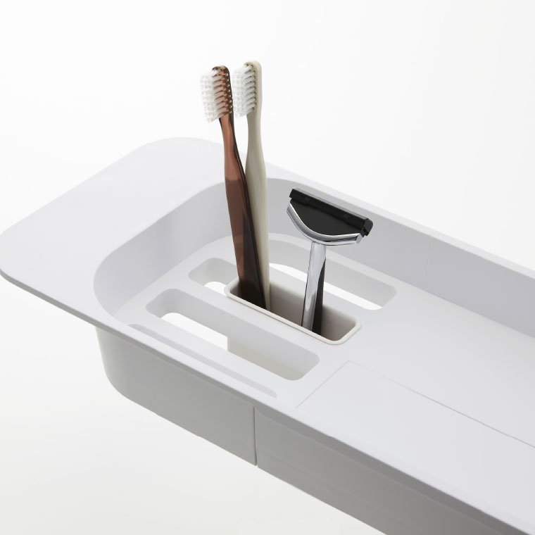 伸縮バスタブトレー タワー 山崎実業 tower ホワイト/ブラック 3546 3547 タワーシリーズ