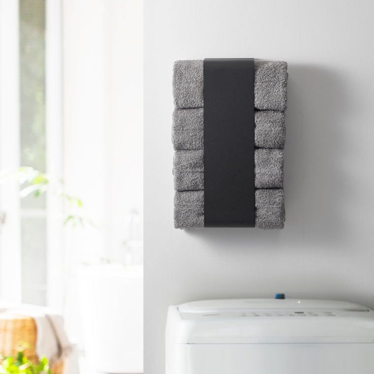 マグネットバスタオルホルダー タワー 山崎実業 tower ホワイト/ブラック 3619 3620 タワーシリーズ マグネット