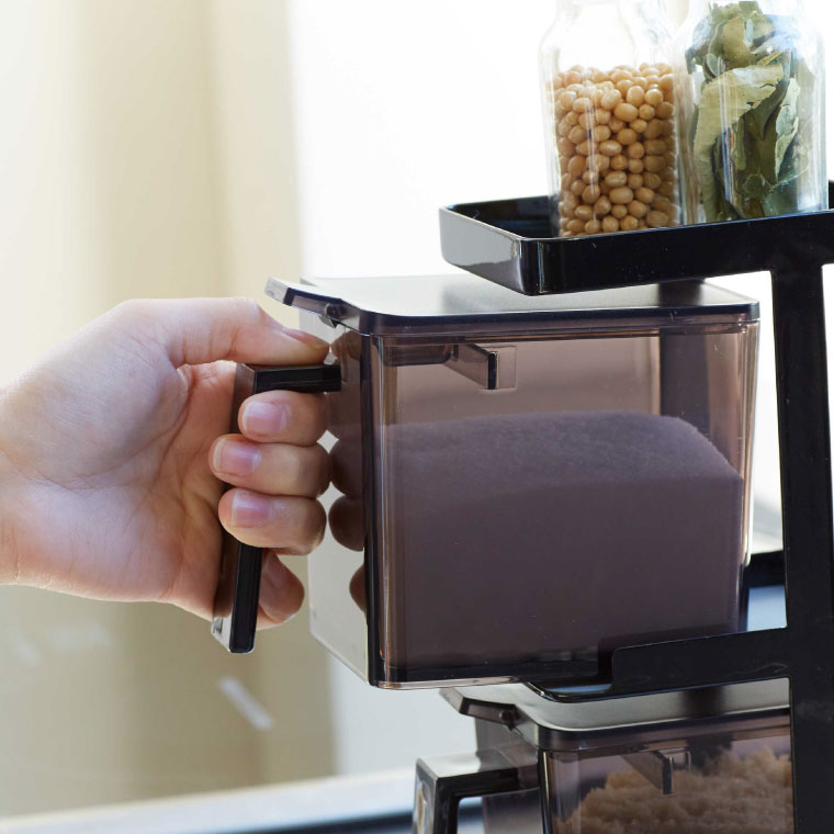 調味料ストッカー２個＆ラック３段セット スリム タワー 山崎実業 tower スパイス ラック ホワイト/ブラック 3652 3653 タワーシリーズ