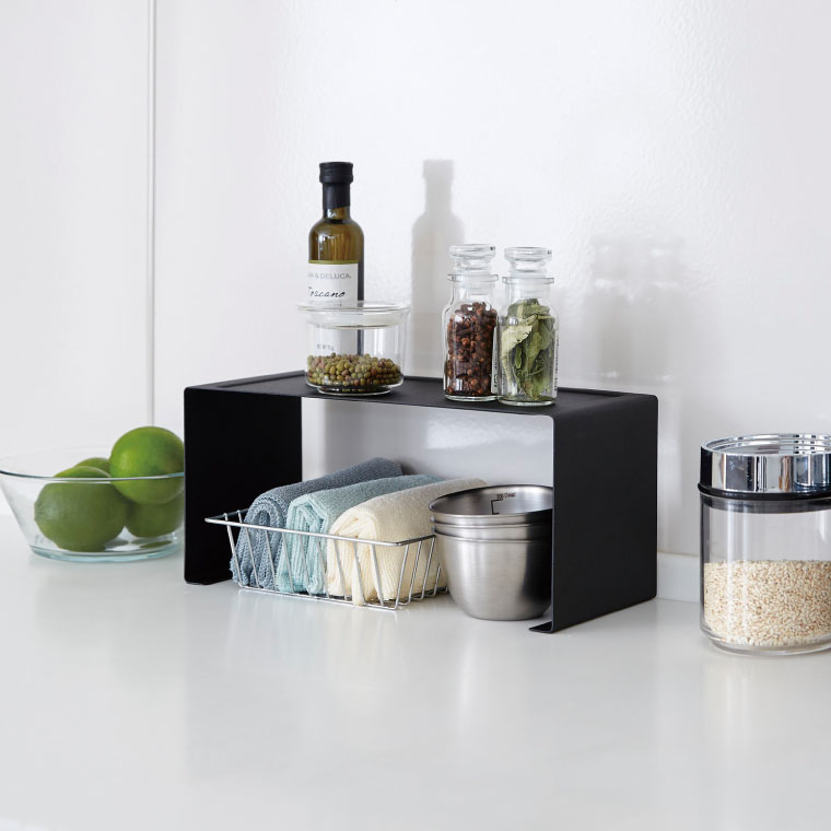 キッチンスチール コの字ラック タワー 山崎実業 tower 調味料 ラック ホワイト/ブラック 3789 3790 タワーシリーズ