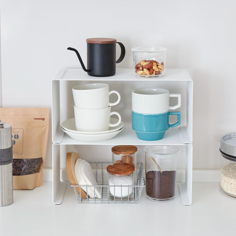 キッチンスチール コの字ラック タワー 山崎実業 tower 調味料 ラック ホワイト/ブラック 3789 3790 タワーシリーズ