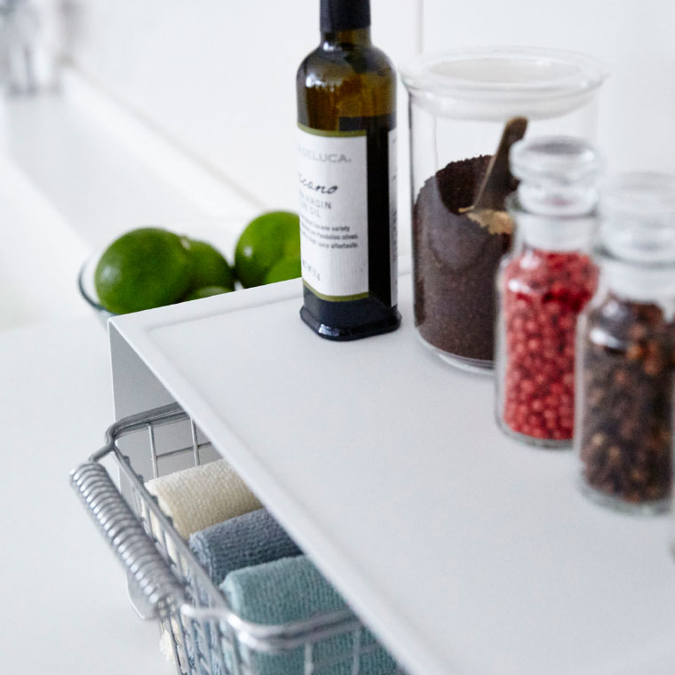 キッチンスチールコの字ラック　タワー　Ｌ 山崎実業 tower スパイス ラック ホワイト/ブラック 3791 3792 タワーシリーズ