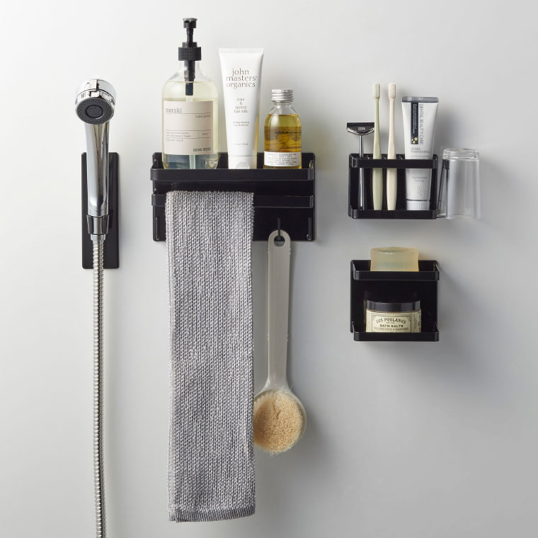 マグネットバスルームシャワーフック タワー 山崎実業 tower ホワイト/ブラック 3805 3806 タワーシリーズ マグネット