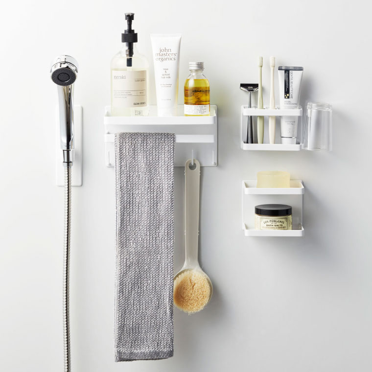 マグネットバスルームトゥースブラシスタンド タワー 山崎実業 tower 歯ブラシホルダー ホワイト/ブラック 3807 3808 タワーシリーズ マグネット