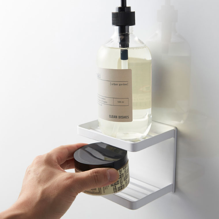 マグネットバスルームソープトレー ２段 タワー 山崎実業 tower ホワイト/ブラック 3809 3810 タワーシリーズ マグネット