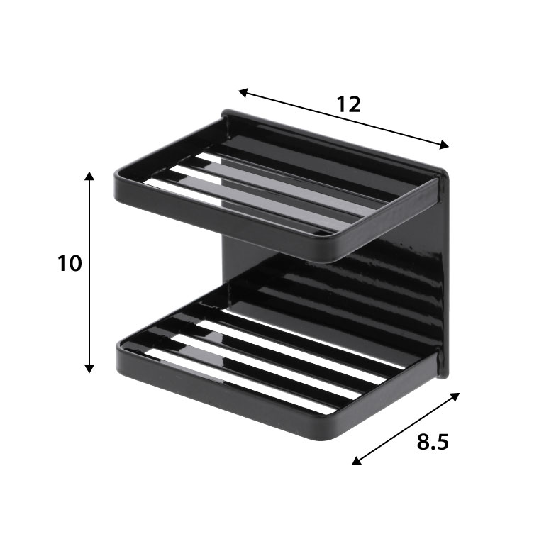 マグネットバスルームソープトレー ２段 タワー 山崎実業 tower ホワイト/ブラック 3809 3810 タワーシリーズ マグネット